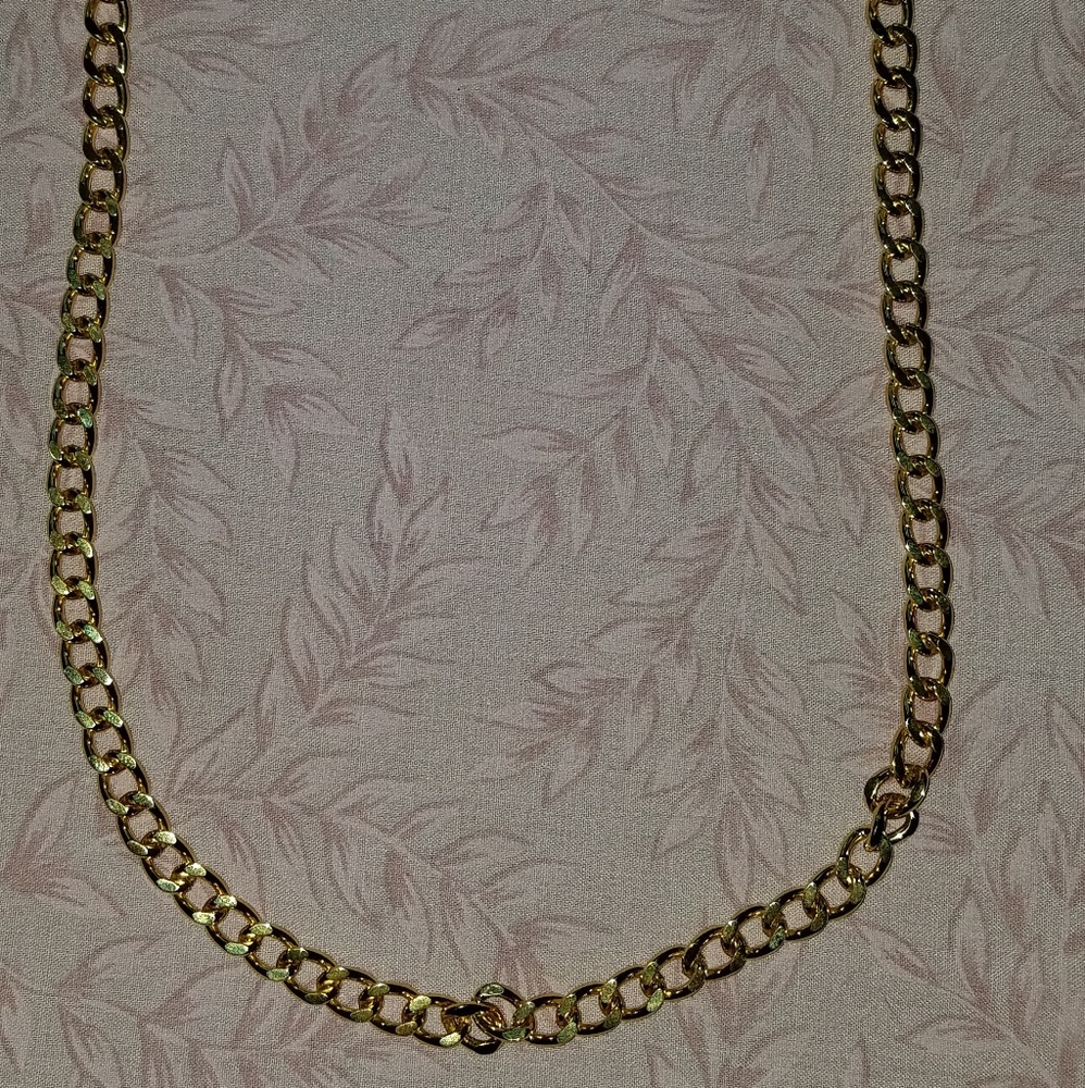 18 K GOLD PLATED CUBAN LINK NECKLACE NEW !!! - Picture 1 of 6